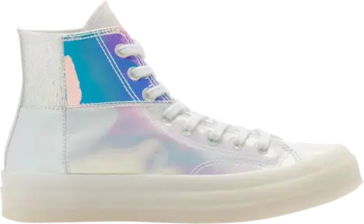 Кроссовки Converse Chuck 70 High Summer Glow - White Iridescent, белый
