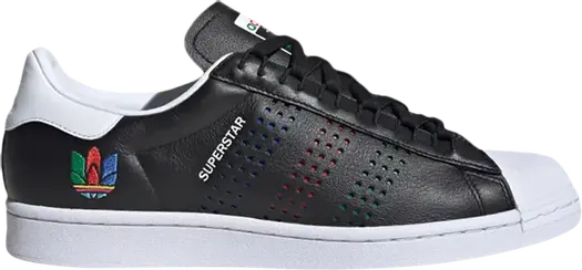 Кроссовки Adidas Superstar 'Colorful Trefoil - Core Black', черный
