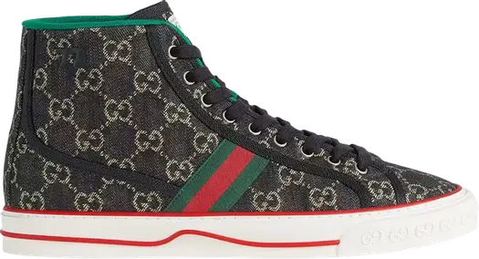 Кроссовки Gucci Tennis 1977 High Black Mini GG, черные
