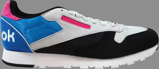 Кроссовки classic leather wb 'black grey blue' Reebok, синий