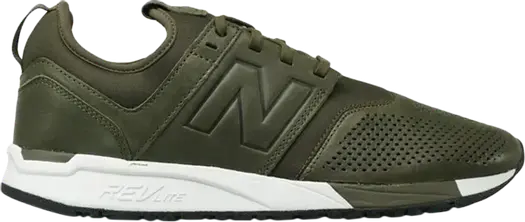 Кроссовки New Balance 247 Leather 'Olive', зеленый