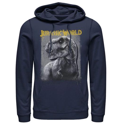 Мужской пуловер с капюшоном и цветами Jurassic World T-Rex Profile Shading Licensed Character, синий