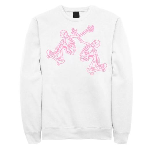Мужской розовый свитшот Skateboarding Skeletons Licensed Character