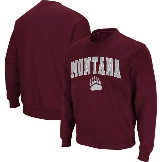 Мужской темно-бордовый свитшот с круглым вырезом Montana Grizzlies Arch & Logo Colosseum