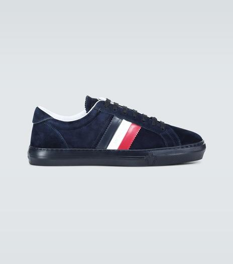 Кроссовки New Monaco из замши Moncler, синий