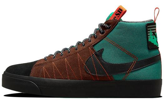 Кроссовки Nike Sb Zoom Blazer Mid Prm, зеленый/коричневый
