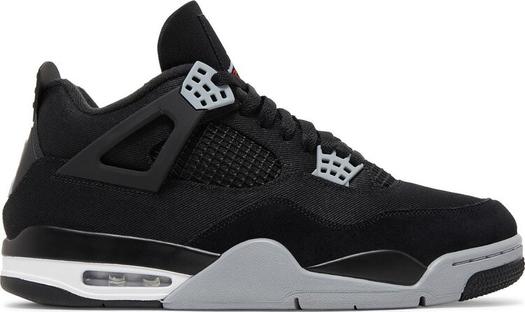 Кроссовки Air Jordan 4 Retro SE Black Canvas, черный