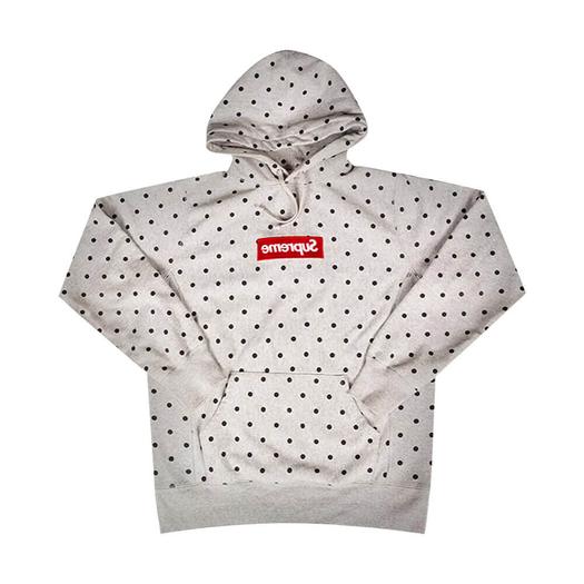 Свитшот Supreme x Comme des Garçons Shirt Polka Dot Box Logo Hooded, серый