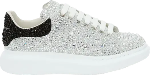 Кроссовки Alexander McQueen Oversized Sneaker White Black Crystal, белый