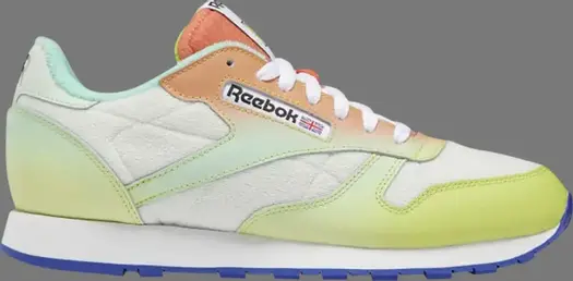 Кроссовки daniel moon x classic leather 'acid yellow bright cobalt' Reebok, желтый