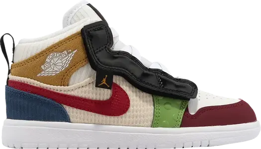 Кроссовки Air Jordan 1 Mid ALT SE PS Messy Room, разноцветный