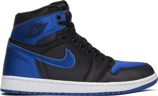 Кроссовки Air Jordan 1 Retro High EP Satin Royal, черный