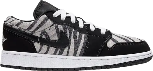 Кроссовки Air Jordan 1 Low GS Zebra, черный