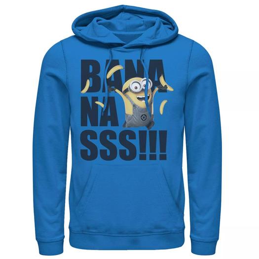 Мужской пуловер с капюшоном Despicable Me Minions Dave Goes Bananas Licensed Character