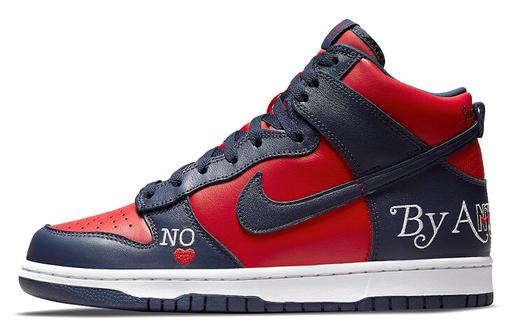 Кроссовки Nike Sb Dunk High Supreme, красный/темно-синий