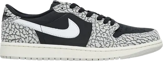 Кроссовки Air Jordan 1 Retro Low OG Black Cement, черный