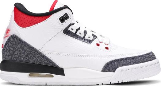 Кроссовки Air Jordan 3 SE-T GS Fire Red Japan Exclusive, белый
