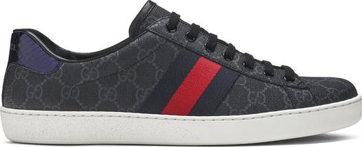 Кроссовки Gucci Ace GG Supreme Black Grey, черные
