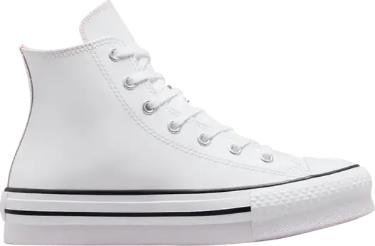 Кроссовки Converse Chuck Taylor All Star Lift Platform Leather High GS White Natural Ivory, белый