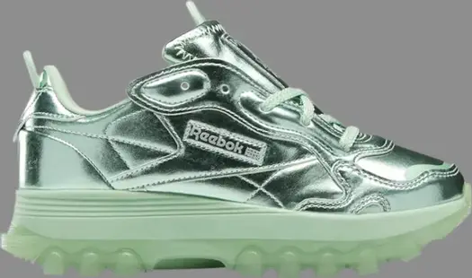 Кроссовки cardi b x classic leather big kid 'semi pixel mint' Reebok, зеленый