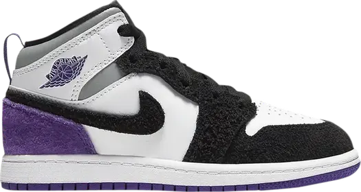 Кроссовки Air Jordan 1 Mid SE PS Varsity Purple, белый