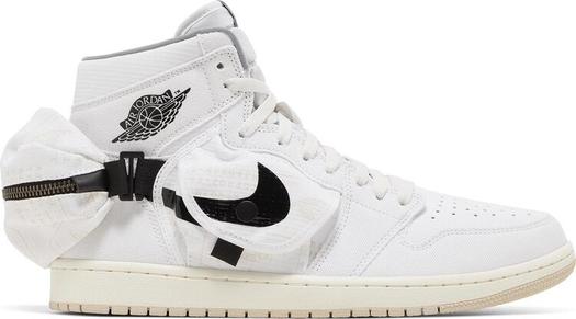 Кроссовки Air Jordan 1 Utility High White Black, белый