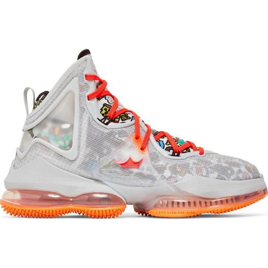 Кроссовки Nike LeBron 19 EP, белый/оранжевый/мультиколор