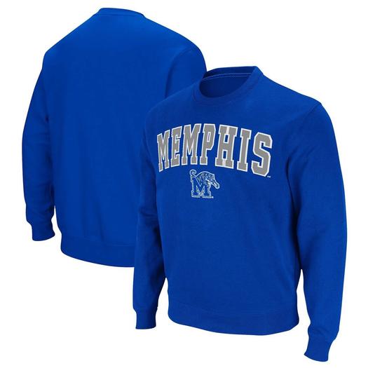 Мужской свитшот из твила Royal Memphis Tigers Arch & Logo Tackle Colosseum