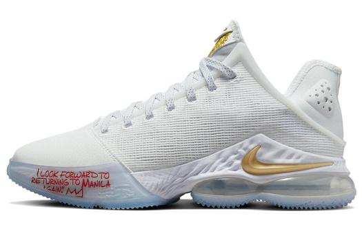 Кроссовки Nike LeBron 19 Low, белый/золотой