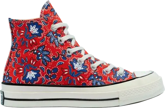 Кроссовки Converse Chuck 70 High Paisley - Habanero Red, красный