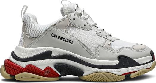 Кроссовки Balenciaga Triple S Sneaker White Black Red, белые