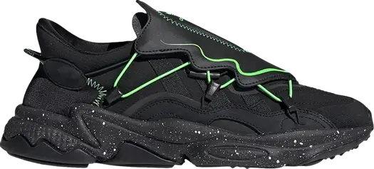 Кроссовки Adidas Ozweego 'Black Solar Green', черный