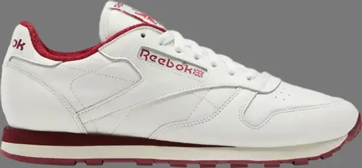 Кроссовки classic leather 'chalk classic burgundy' Reebok, белый