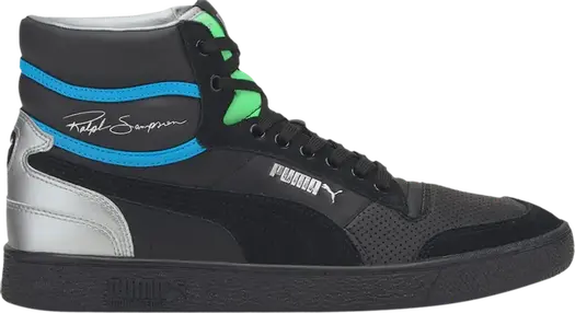 Кроссовки Puma Ralph Sampson Mid Royal - Black Elektro Green, черный