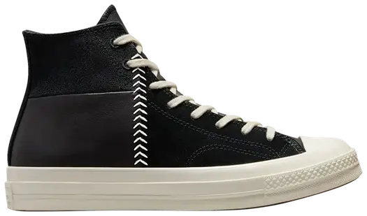 Кроссовки Converse Chuck 70 Crafted Leather High Black Egret, черный