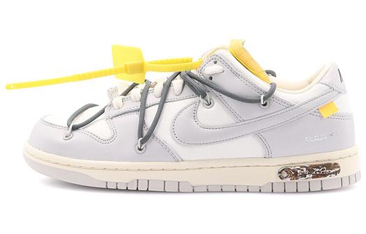 Кроссовки Nike Dunk Low Off-White Lot 41, белый/желтый