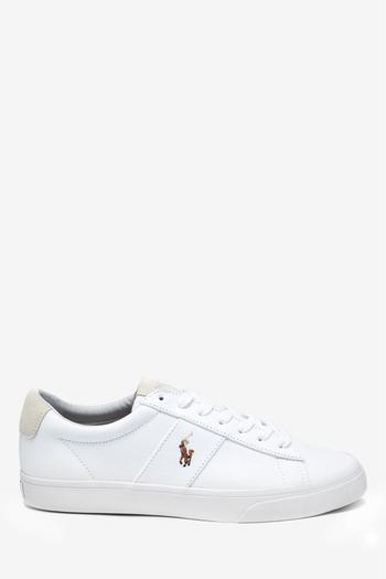 Кроссовки Sayer из парусины White с логотипом Polo Ralph Lauren, белый