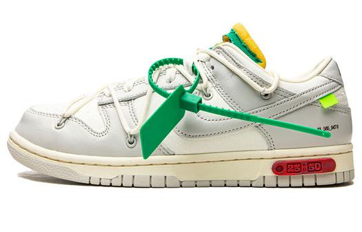 Кроссовки Nike Dunk Low Off -White 'Lot 25 Of 50', белый/зеленый
