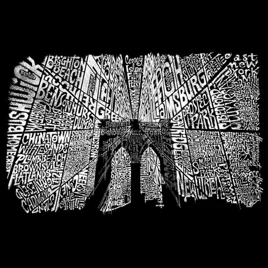 Brooklyn Bridge — мужская толстовка с капюшоном Word Art LA Pop Art