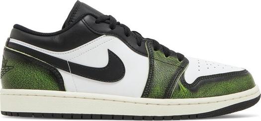 Кроссовки Air Jordan 1 Low SE Wear-Away - Electric Green, белый