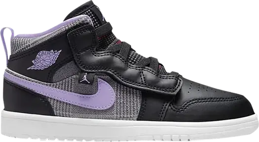 Кроссовки Air Jordan 1 Mid ALT SE PS Houndstooth, черный