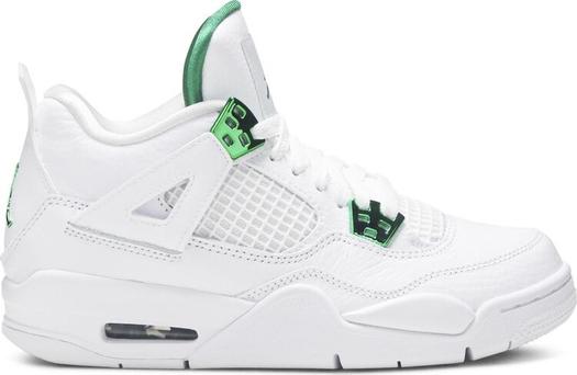 Кроссовки Air Jordan 4 Retro GS Green Metallic, белый
