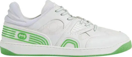 Кроссовки Gucci Basket Low White Demetra Green, белые