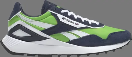 Кроссовки classic leather legacy az 'semi solar green vector navy' Reebok, зеленый