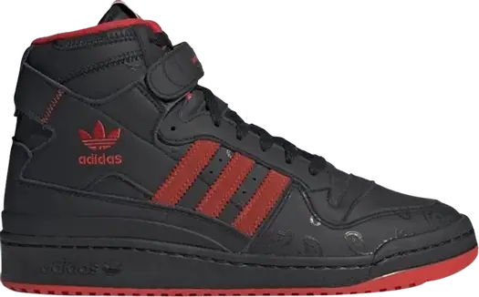 Кроссовки Adidas KSI x Forum High 'Black Red Paisley', черный