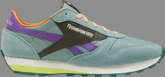 Кроссовки classic leather az 'retro vibe - green slate' Reebok, зеленый