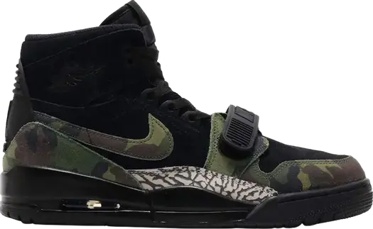 Кроссовки Jordan Legacy 213 Camo Green, черный