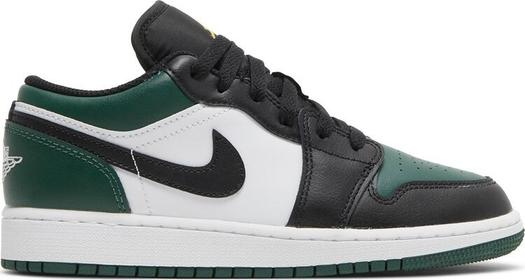 Кроссовки Air Jordan 1 Low GS Green Toe, зеленый