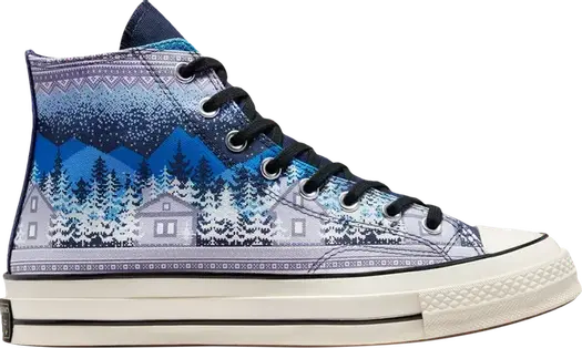 Кроссовки Converse Chuck 70 High Holiday Sweater - Midnight Navy, синий