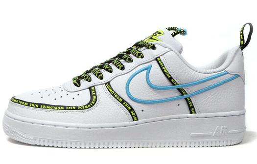 Кроссовки Nike Air Force 1 Low Worldwide White Blue Fury Volt